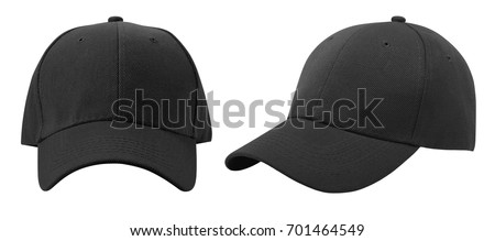 Baseball cap isolated on white background. Front and side view.