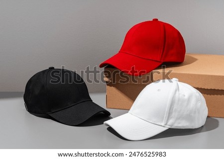 Baseball cap on gray background studio shot