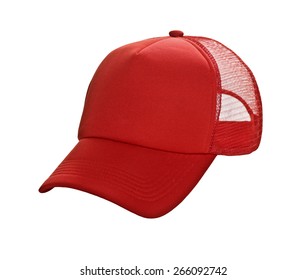 baseball cap red isolated on white background
