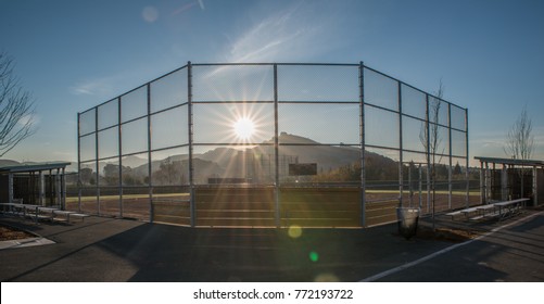 Baseball Field From Behind Home Plate 