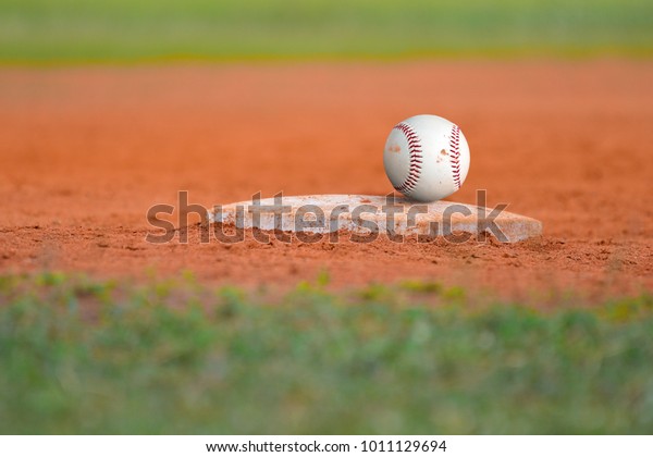 Baseball field Diamond base on green grass Baseline
for a baseball sport
game