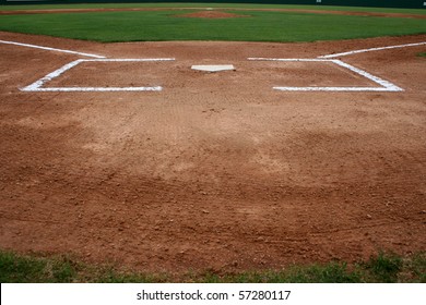 Baseball Field At Home Plate And The Batters Box