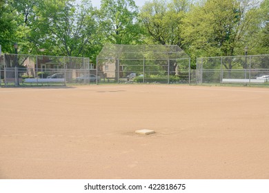 Baseball field at park.