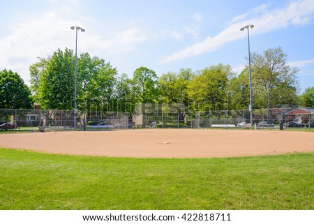 Baseball field at park.