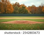 A baseball field with a pitcher