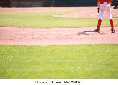 Baseball field with player background, room for copy - Powered by Shutterstock