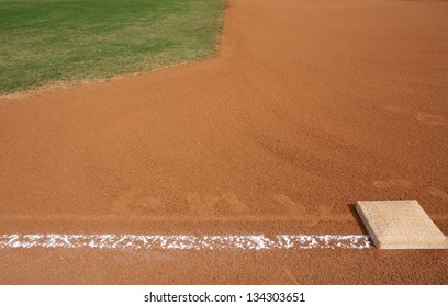 Baseball First Base with the field beyond and room for copy
