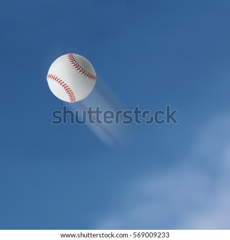 Baseball flying into the sky.
