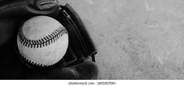 Baseball Glove Ball On Texture Background Stock Photo 1893307045