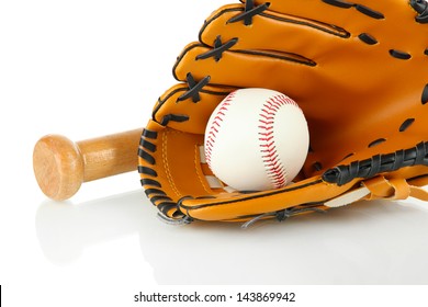 Baseball Glove Bat Ball Isolated On Stock Photo 143869942 