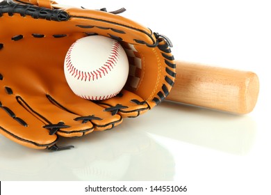 Baseball Glove Bat Ball Isolated On Stock Photo (Edit Now) 164007959