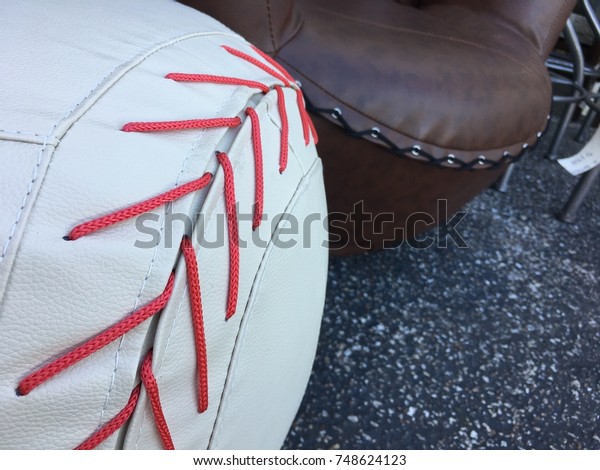 Baseball Glove Chair Baseball Ottoman Close Stock Photo Edit Now