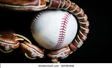 Baseball Glove On Black Background Stock Photo 369383408 | Shutterstock