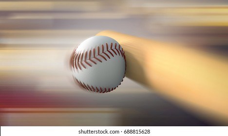 Baseball Hit With The Motion Move.