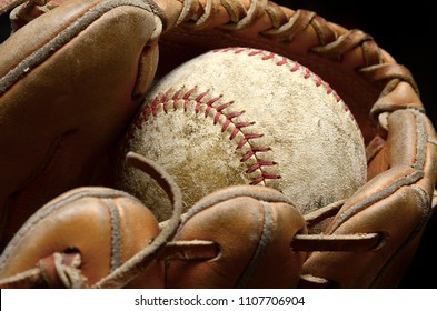 Baseball and mitt for playing game