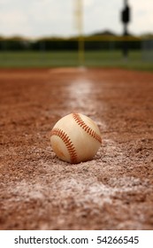 Baseball On The First Base Line