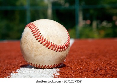 Baseball On The Foul Line