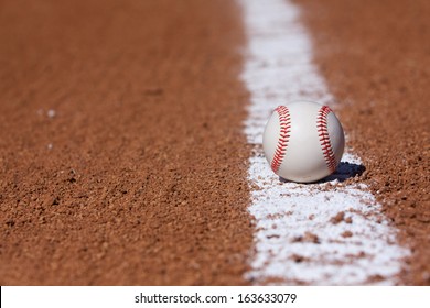 Baseball On Infield Chalk Line Room Stock Photo (Edit Now) 163398683