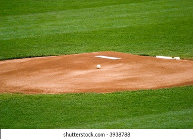 A Baseball On A Pitchers Mound