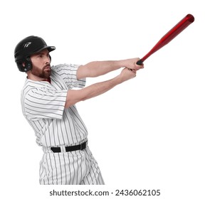 Baseball player with bat on white background - Powered by Shutterstock