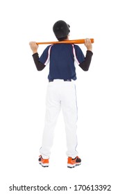  Baseball Player Holding Bat Back To Standing 