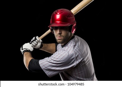 Baseball Player On A Black Background