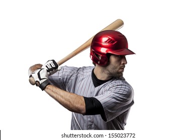 Baseball Player On A White Background