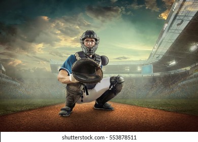 Baseball players in action on the stadium. - Powered by Shutterstock