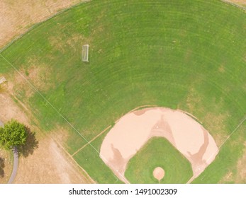baseball playing field, shot from a high point, shot from a height