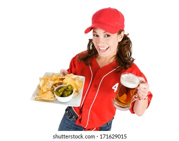 Baseball: Ready For Game With Nachos And Beer