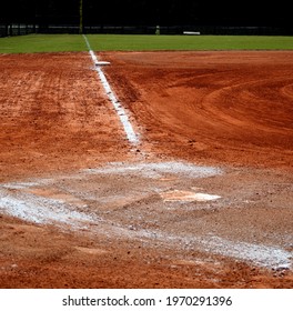 Baseball Softball Field And Field Maintenance Freshly Mowed Grass