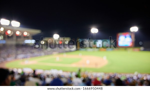 野球のスポーツの背景 野球のぼかしたフィールドのテーマ の写真素材 今すぐ編集