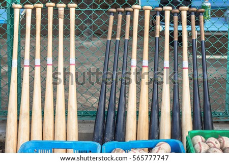 The baseball tool which is put in order