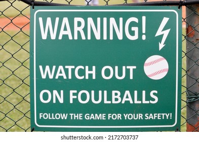 baseball warning watch out ball sign