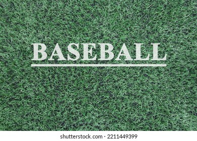 Baseball Word On Artificial Turf, Grass