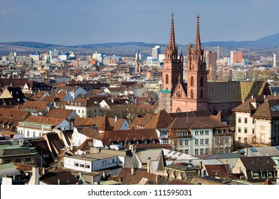 Basel Munster and city view. Switzerland.