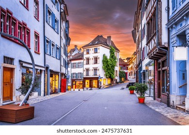 Basel, Switzerland in the Old Town at golden hour. - Powered by Shutterstock