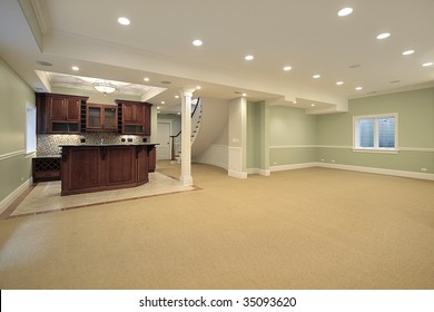 Basement With Bar