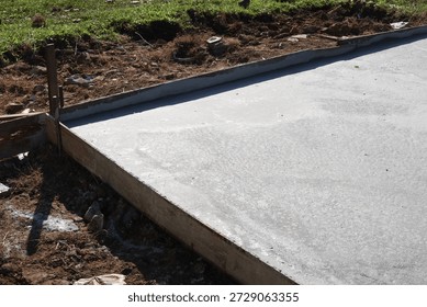 Basic concrete pouring for small house construction.