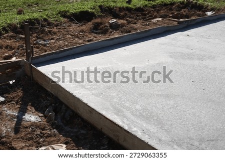 Basic concrete pouring for small house construction.