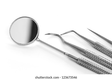 Basic Dentist Tools Isolated On White