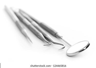 Basic Dentist Tools Isolated On White