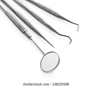 Basic Dentist Tools Isolated On White