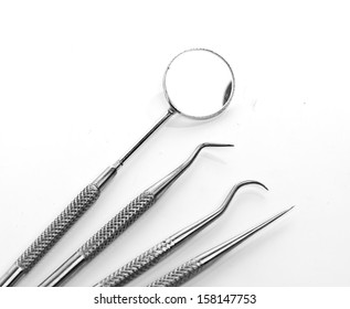 Basic Dentist Tools Isolated On White