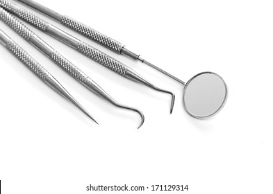 Basic Dentist Tools Isolated On White