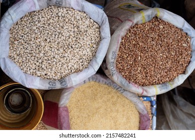 Basic Food For Sale In Lagos, NIGERIA, April 28, 2022.