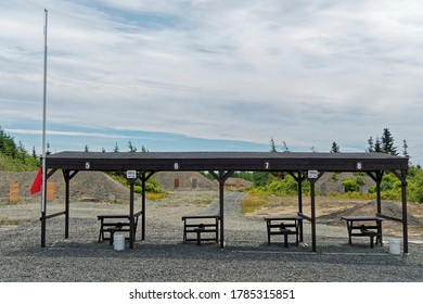 Basic outdoor shooting range in rural Canada.