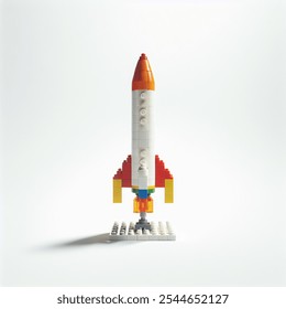 Basic Rocket Lego Block On White AI-generated image 2544652713 ...