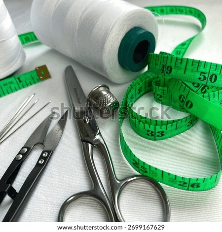 basic sewing accessories in light colors