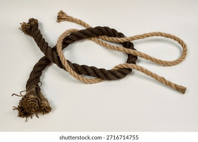 Basic Slipped Reef Knot Rope Detail Isolated on White
